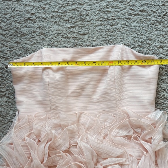 NWT Halston Heritage Strapless Ruffle Pink Mini Dress - Picture 11 of 14